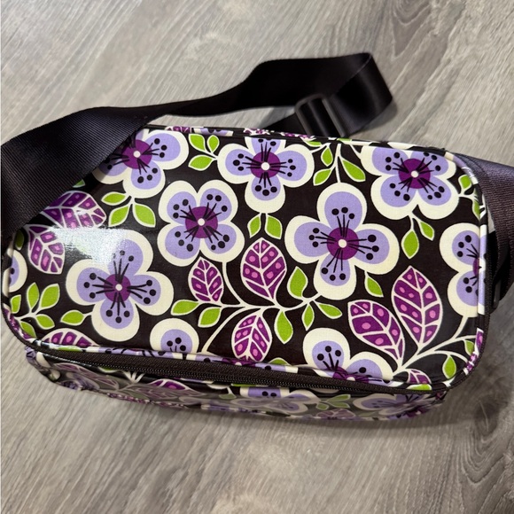Vera Bradley Black and Purple Floral Cooler Bag - Picture 2 of 4